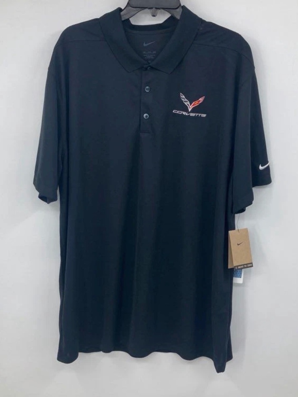 Nike Corvette Black Polo Shirt size XXL